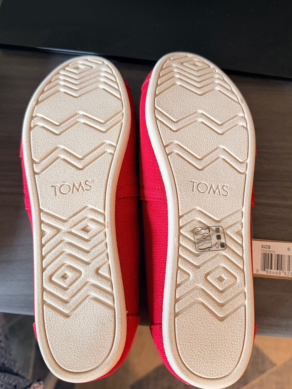 NWT TOMS Alpargata Red Recycled Canvas Slip On Flats Womens 8 - Picture 4 of 5